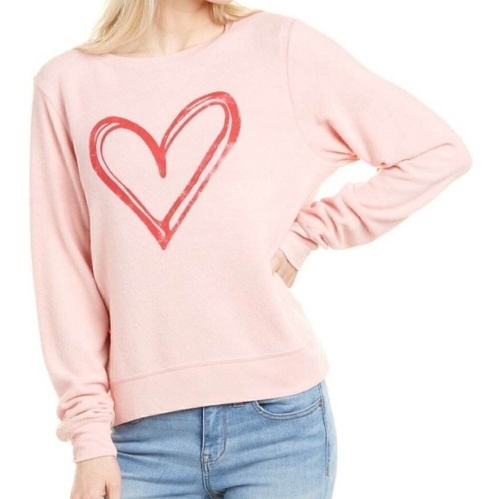 New Wildfox Sketchy Heart Knox Pullover Sweatshirt NWT Size Small